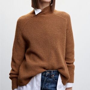 Mango Women's Brown Turtleneck Sweater